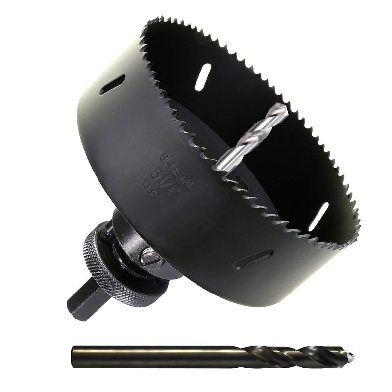 PLG2SUPT 5-1/4  HSS Bi Metal Hole Saw Cutter for Wood Drywall Plastic Aluminum Mild Steel Iron Metal Stainless Steel Heavy Duty Hole Saw Bit with Arbor - Image 1